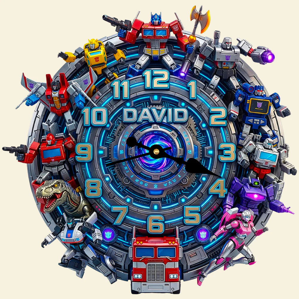Futuristic Warrior Acrylic Hanging Wall Clock - Personalized Gifts