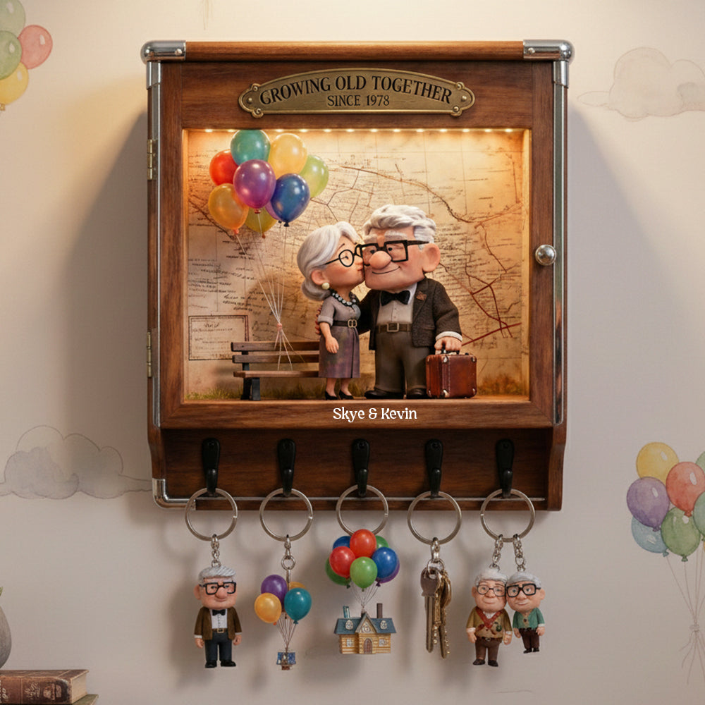 Old Couple Acrylic Key Hanger - Personalized Gifts For Couple