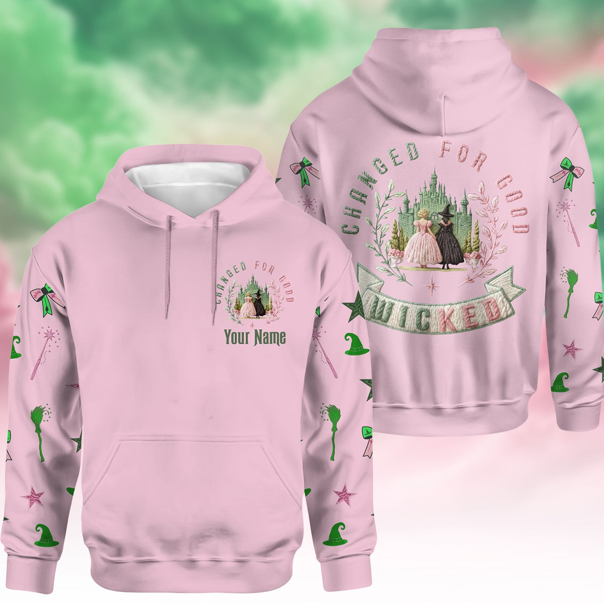 Changed For Good - Personalized Green and Pink Hoodie