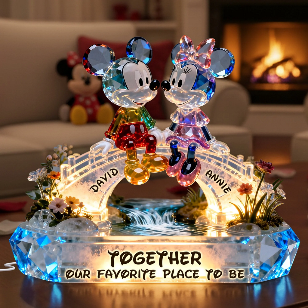 Romantic Couple - Personalized Mouse Acrylic LED Night Light