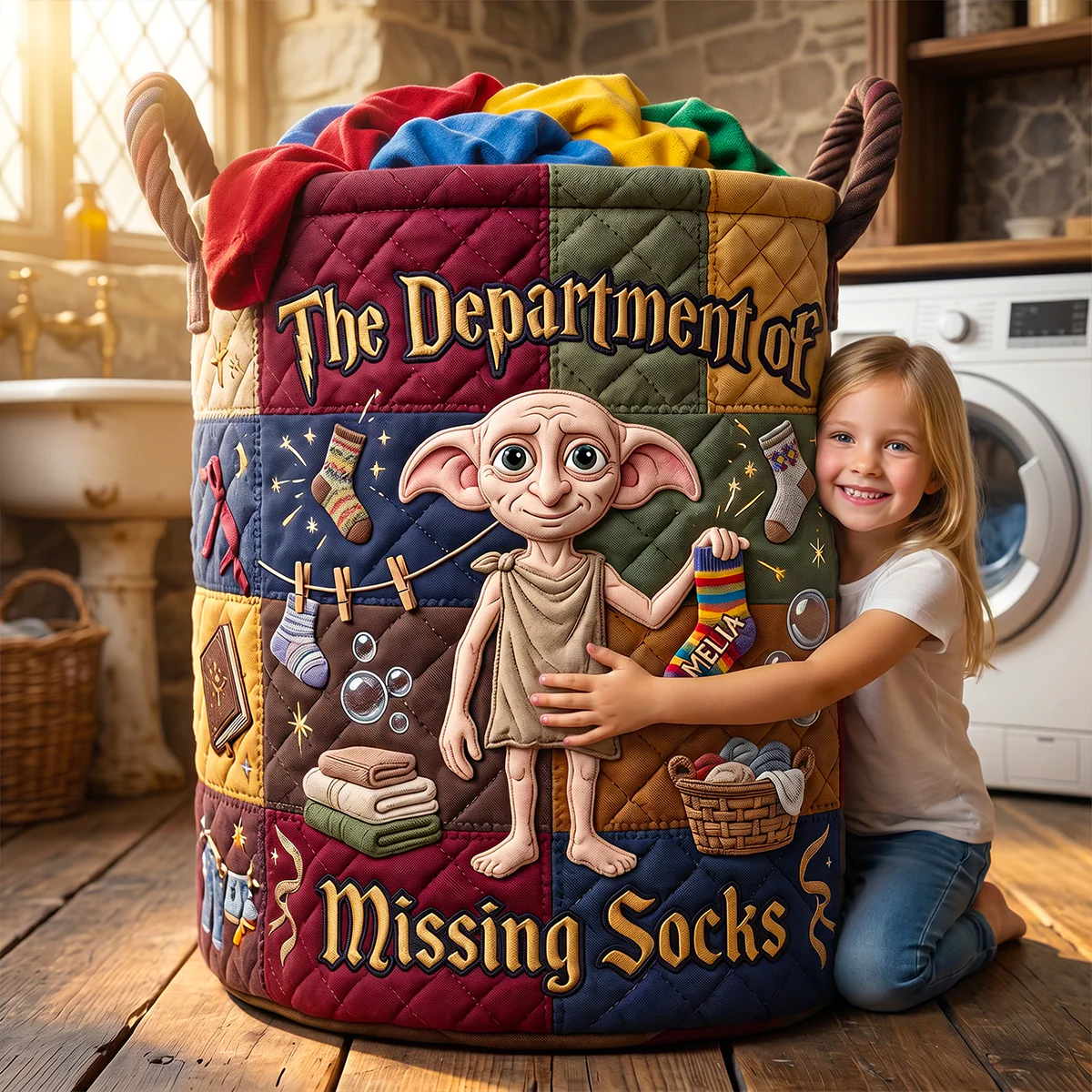 The Lost Socks Laundry Basket - Personalized Gift For Fantasy Lovers