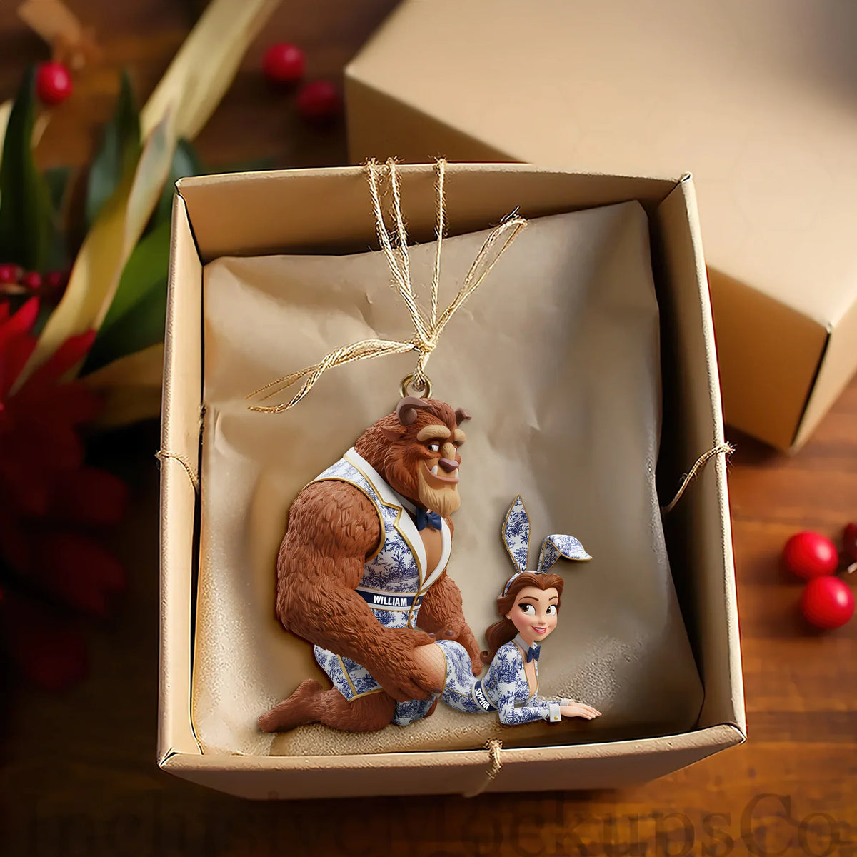 Cheeky Fairytale Couple Ornament - Personalized Gifts For Couple