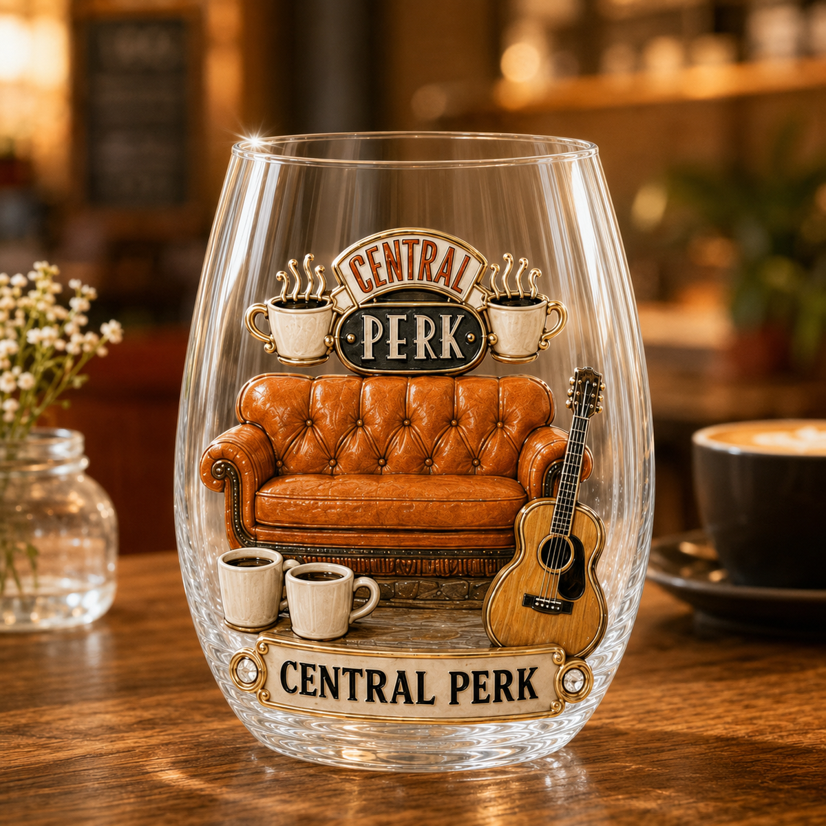 Central Coffeehouse Besties Whiskey Glass – New York Friendship Collector Gift