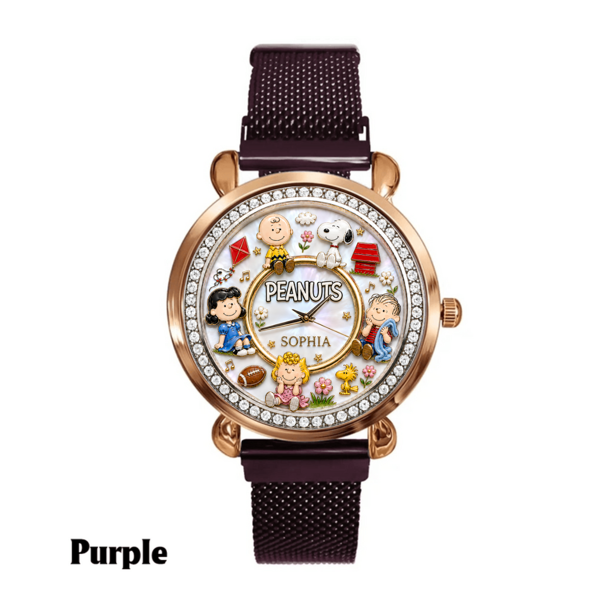 Custom Name Comic Friends Handwatch - Personalized Cute Puppy Watch