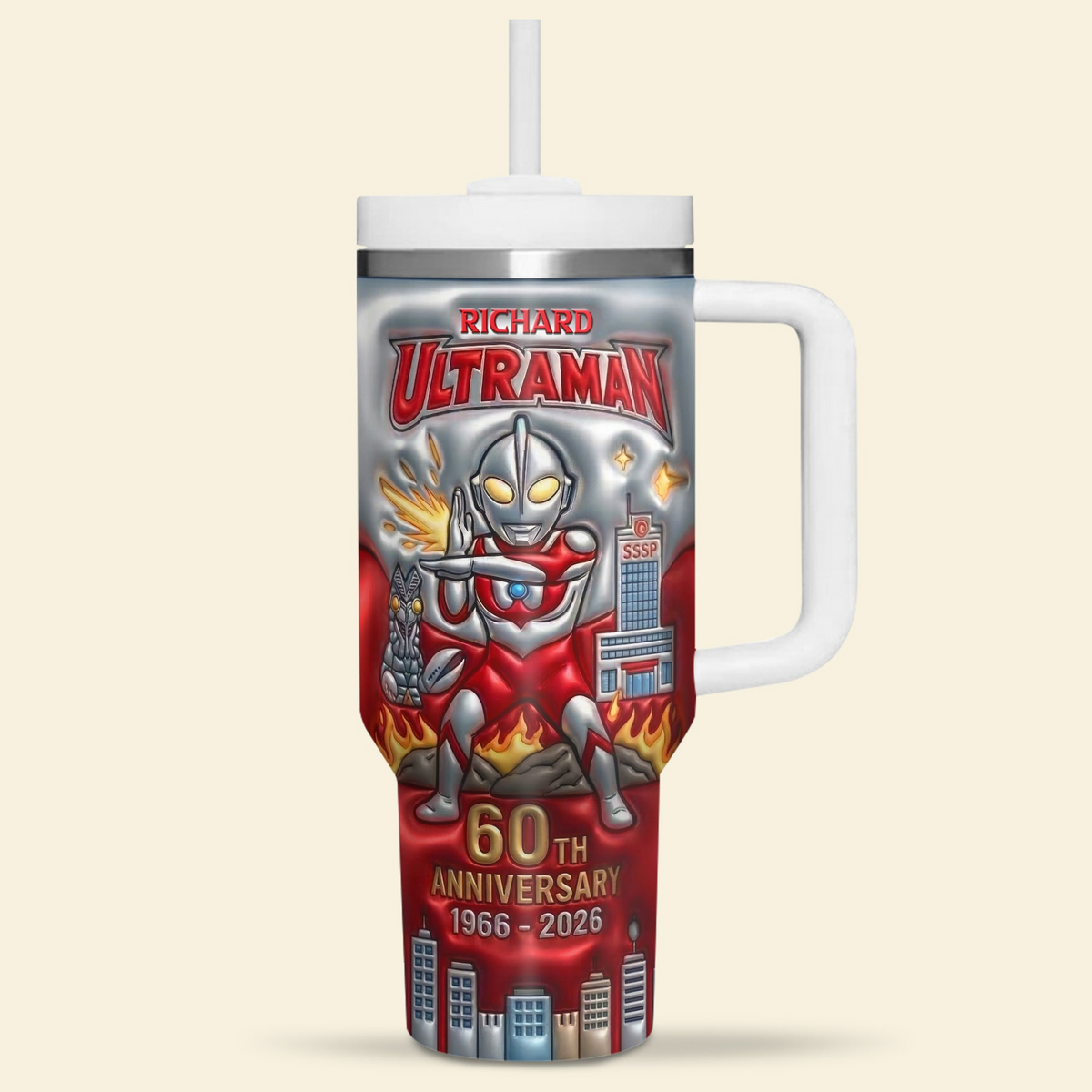 60th Anniversary Giant Hero Tumbler - Personalized Anniversary Gift
