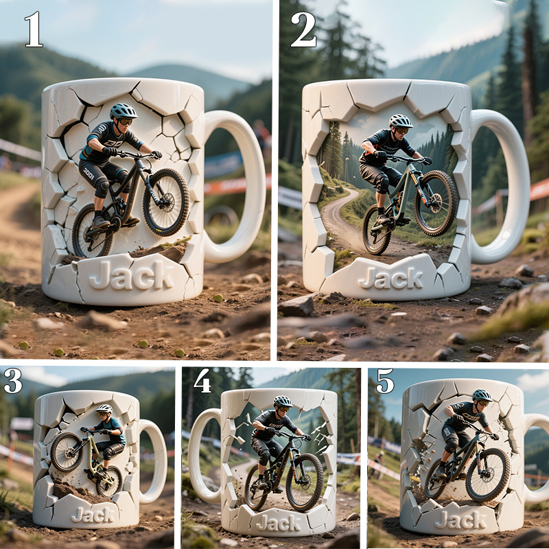 Personalised Bicycle Accent Mug, Holiday Gifts