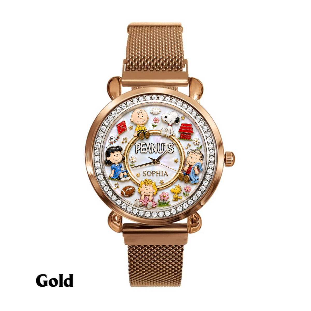 Custom Name Comic Friends Handwatch - Personalized Cute Puppy Watch