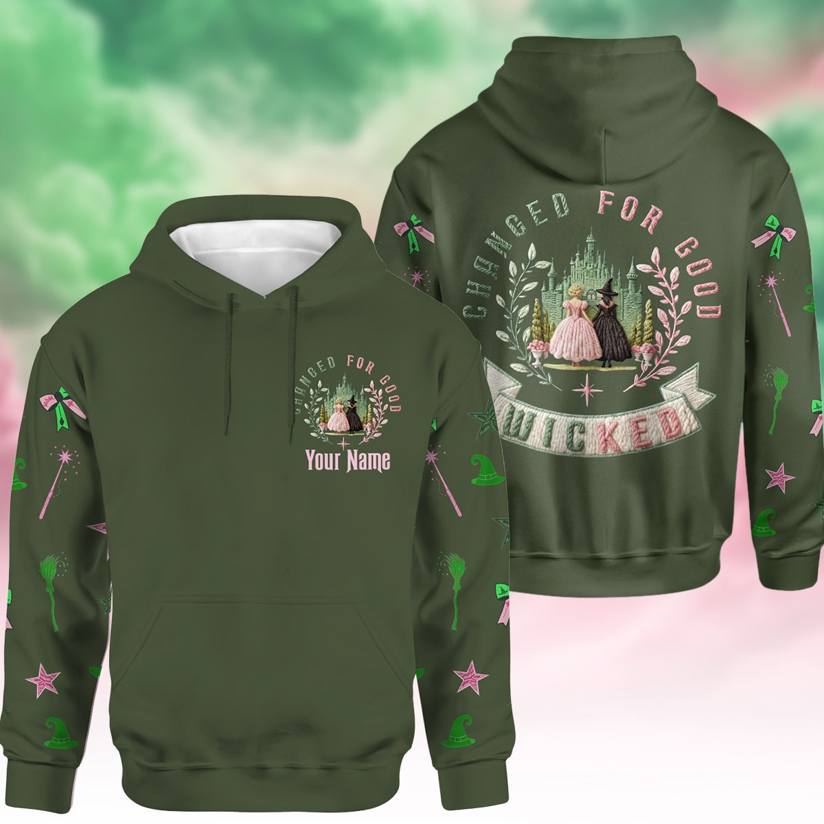 Changed For Good - Personalized Green and Pink Hoodie