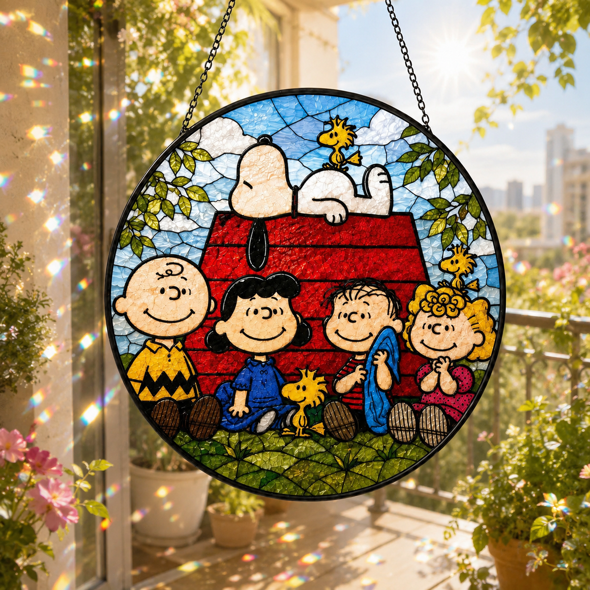 Cartoon Friends Acrylic Suncatcher Window Hanging - Personalized Gift