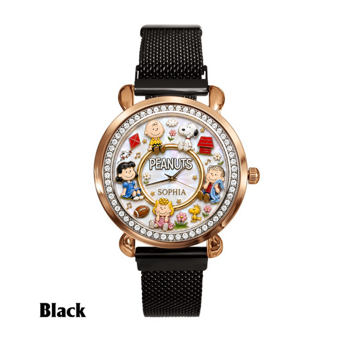 Custom Name Comic Friends Handwatch - Personalized Cute Puppy Watch