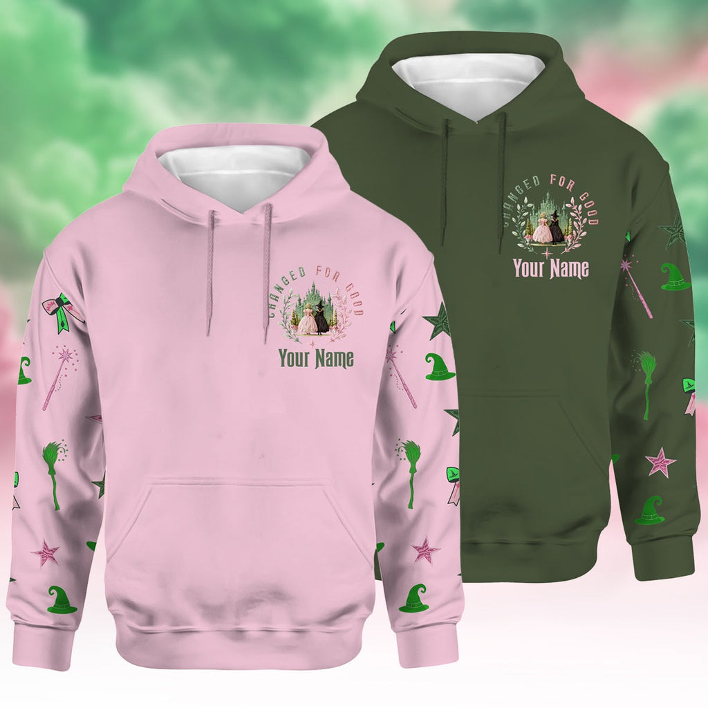 Changed For Good - Personalized Green and Pink Hoodie