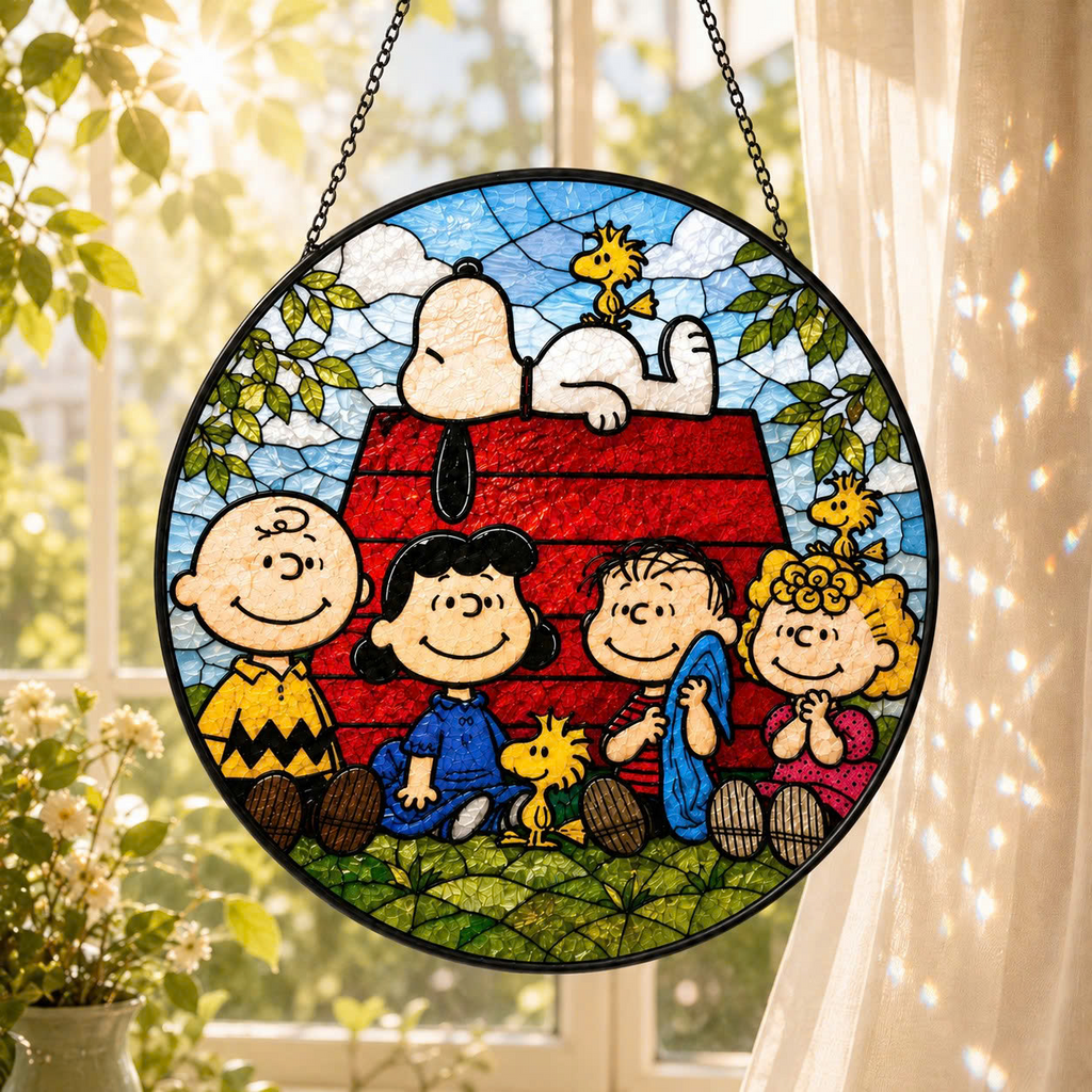 Cartoon Friends Acrylic Suncatcher Window Hanging - Personalized Gift
