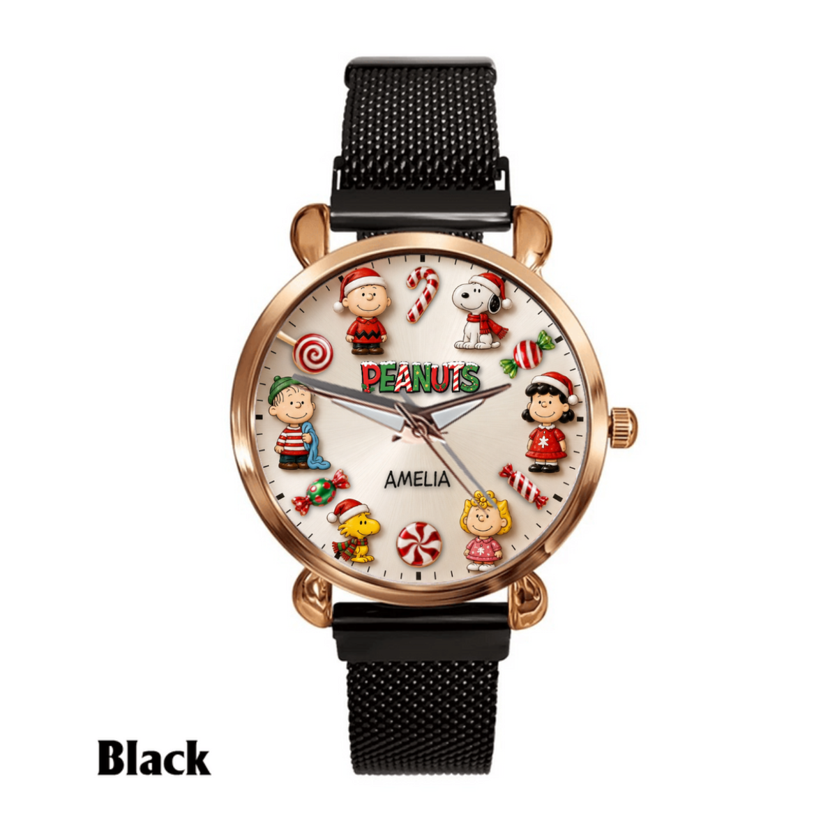 Custom Christmas Comic Friends Handwatch - Personalized Cute Puppy Watch