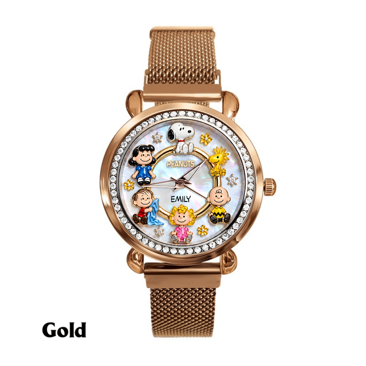 Custom Cute Puppy & Friends Handwatch - Personalized Classic Comic Watch