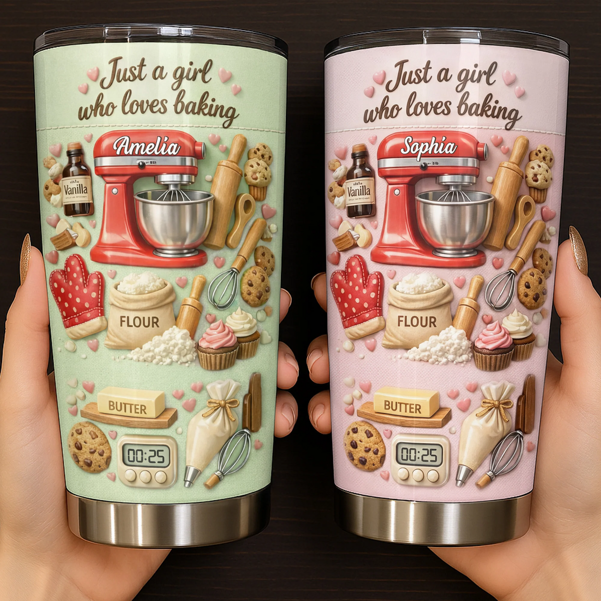 Just A Girl Who Loves Baking, Personalized Tumbler, Gift For Bakers