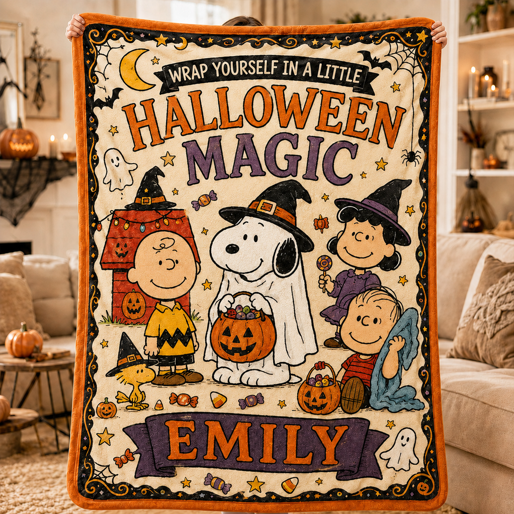 Personalized Comic Friends Blanket – Custom Name Gift