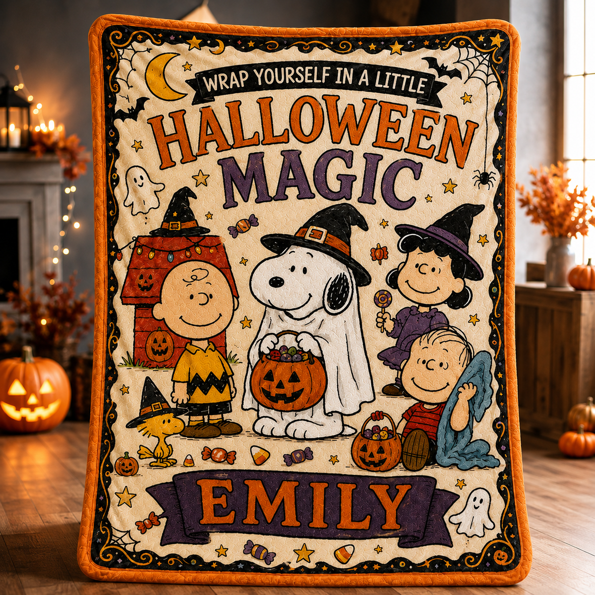 Personalized Comic Friends Blanket – Custom Name Gift