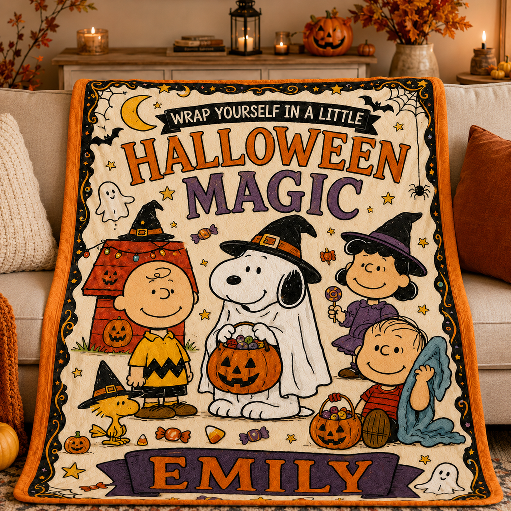 Personalized Comic Friends Blanket – Custom Name Gift