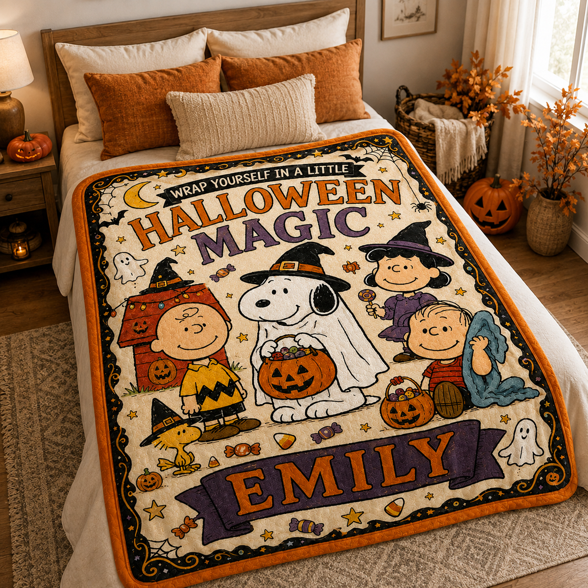 Personalized Comic Friends Blanket – Custom Name Gift