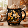 Halloween Comic Friends Cauldron Coffee Mug – Custom Name Halloween Gift