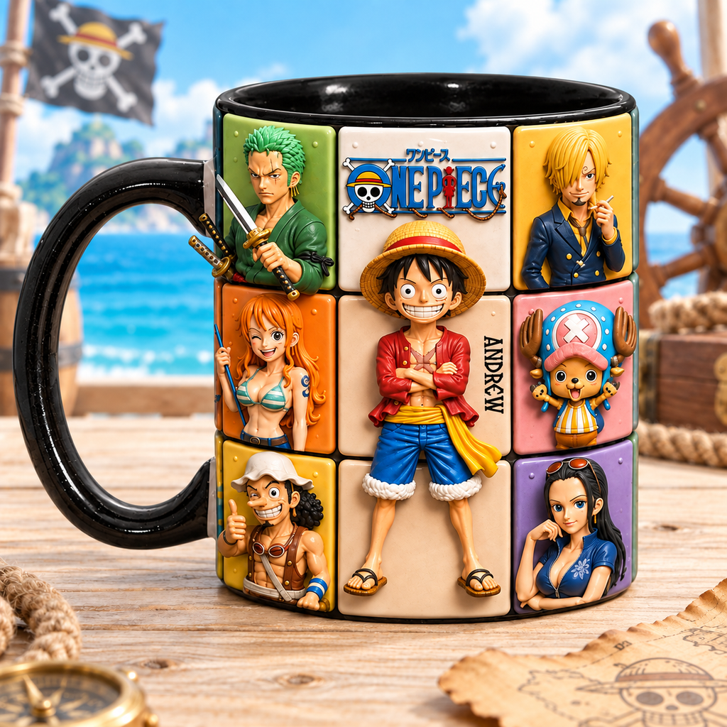 Personalized Pirates Crew Mug – Anime Straw Hat Coffee Cup