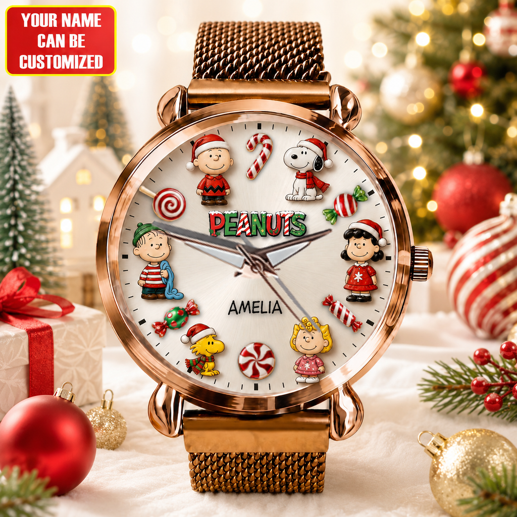 Custom Christmas Comic Friends Handwatch - Personalized Cute Puppy Watch