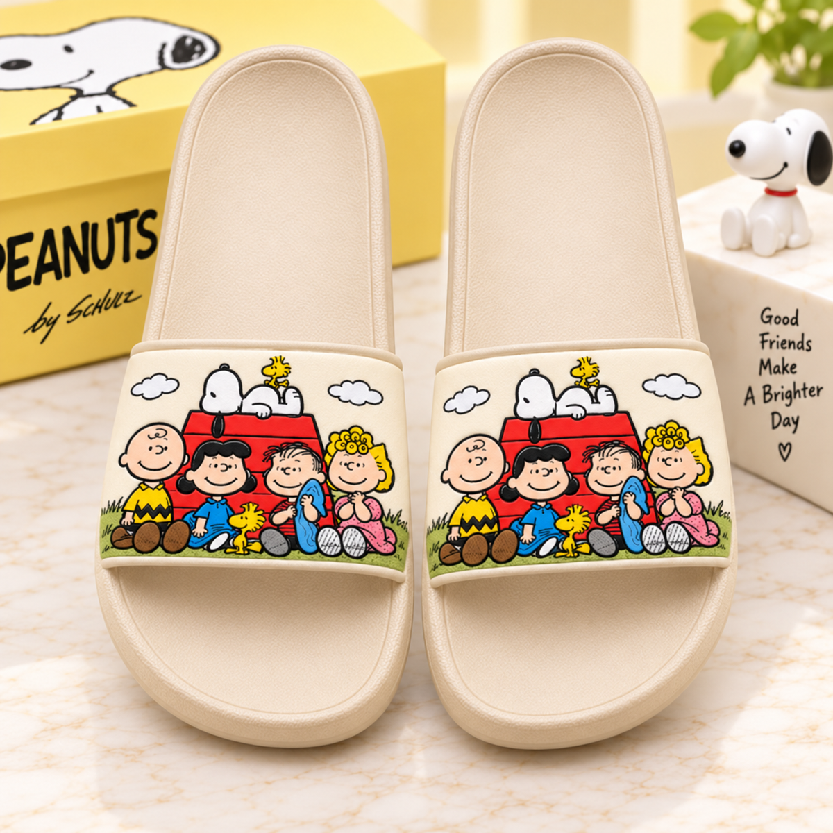Classic Comic Friends Sandals – Cute Puppy Slides