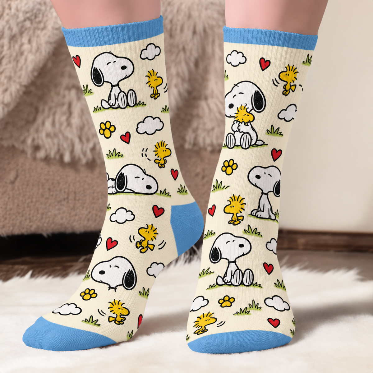 Classic Puppy & Friends Socks – Custom Name Cute Cartoon Gift