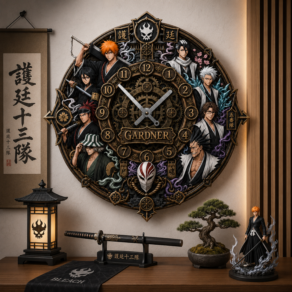 Anime Spirit Warrior Squad Acrylic Hanging Wall Clock - Personalized Gifts For Anime Lovers