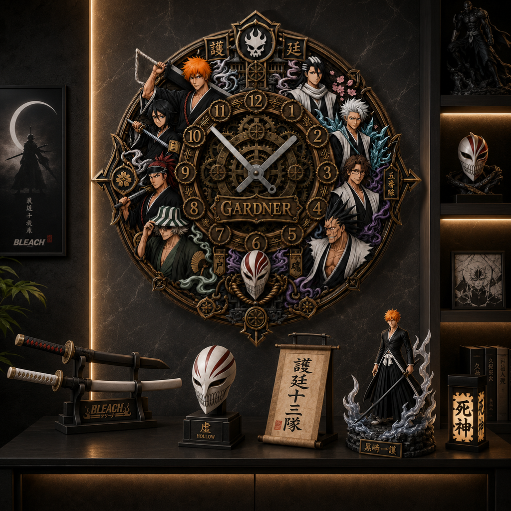 Anime Spirit Warrior Squad Acrylic Hanging Wall Clock - Personalized Gifts For Anime Lovers