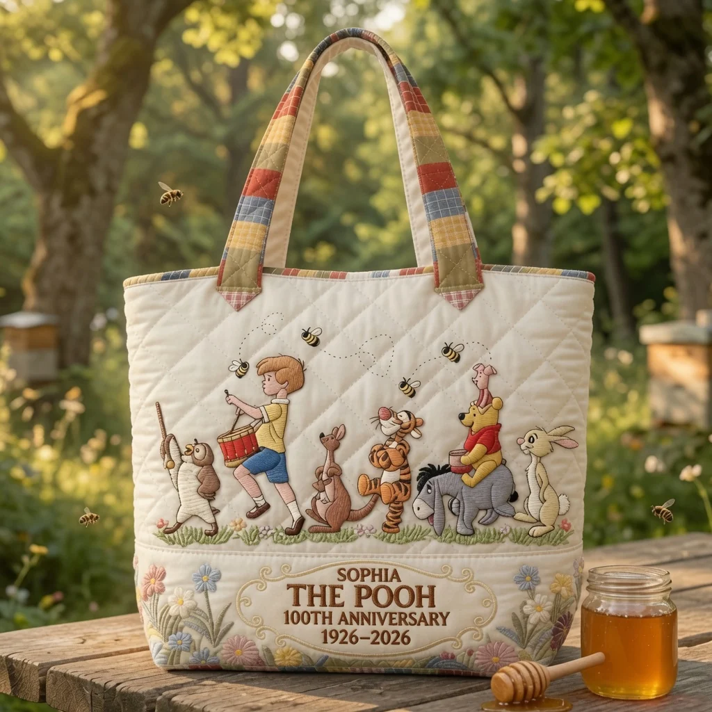 DSNY Honey Bear Celebrate 100 Years Of Friendship - Personalized Quilted Tote Bag