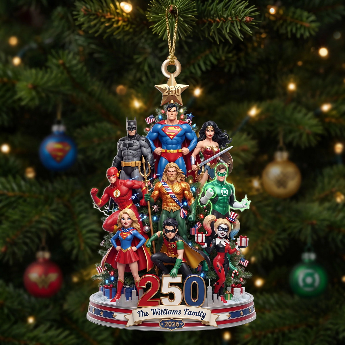 Christmas Superhero Crew Ornament - Personalized Gifts For Fans