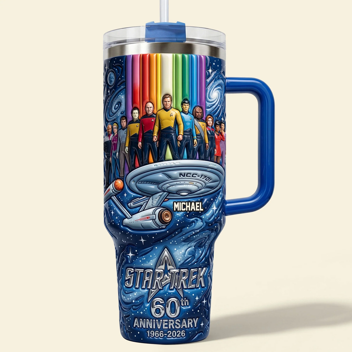 Long Time Leap Tumbler With Handle - Personalized Anniversary Gifts