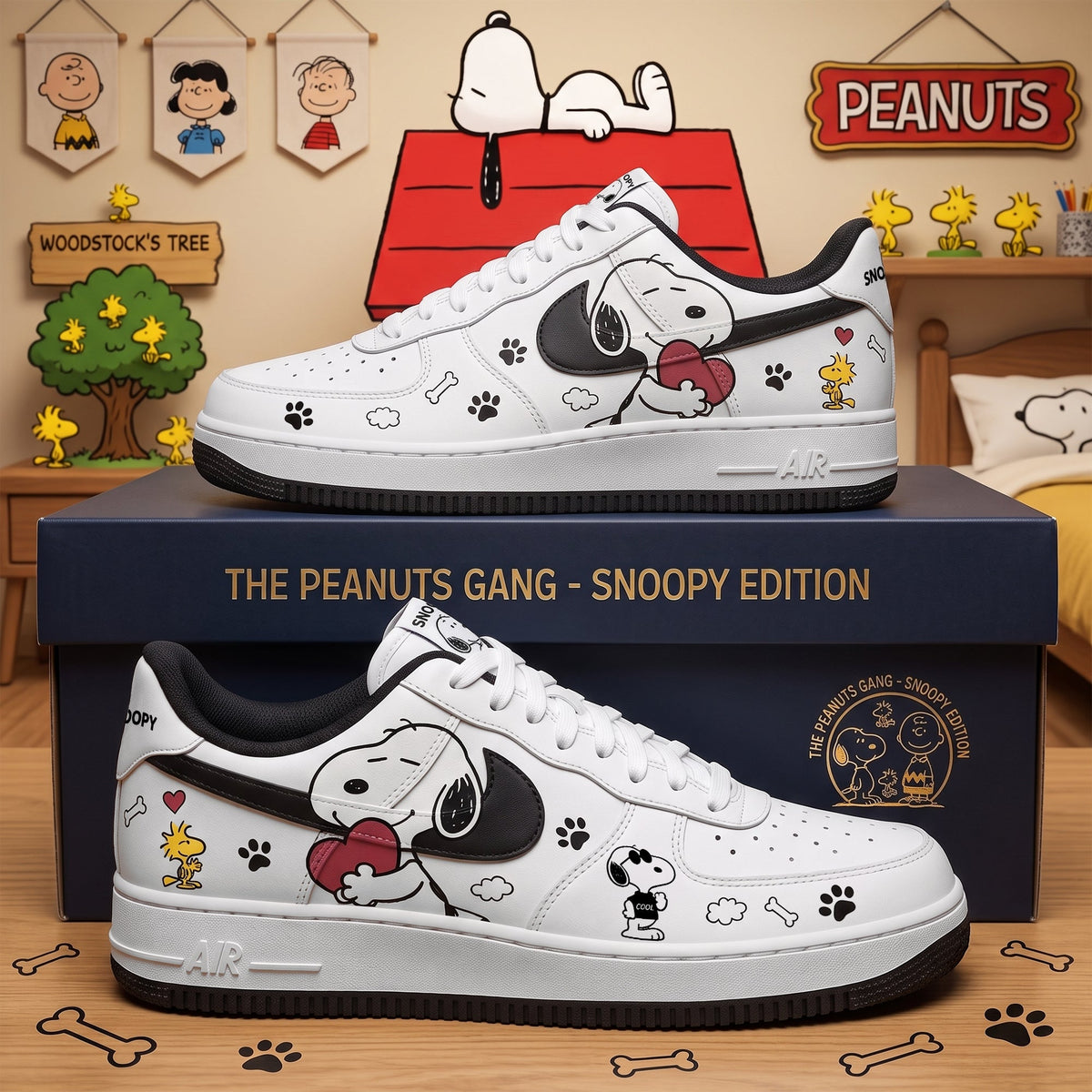 Classic Puppy Love Sneakers - Custom Character Low Top Streetwear Shoes
