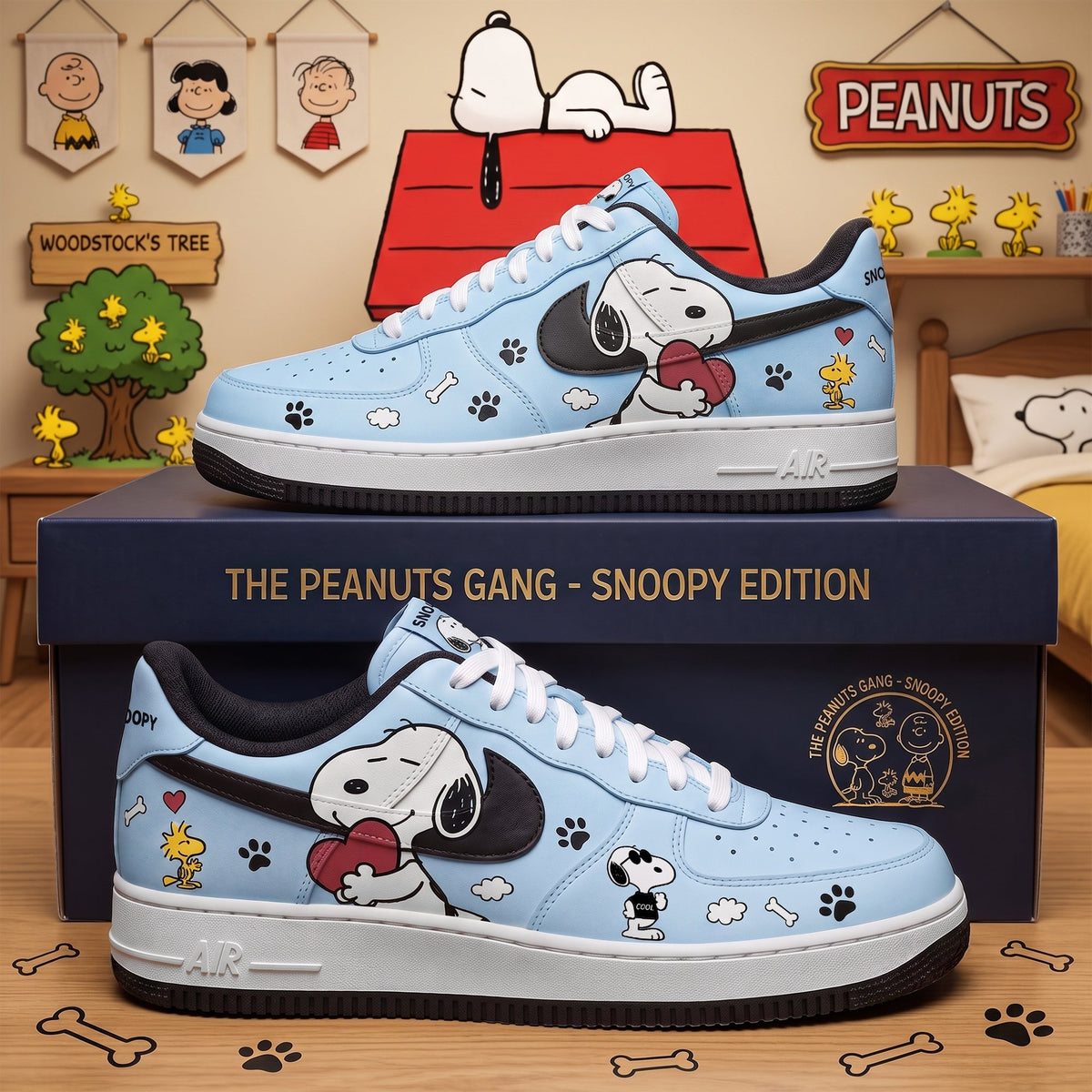 Classic Puppy Love Sneakers - Custom Character Low Top Streetwear Shoes