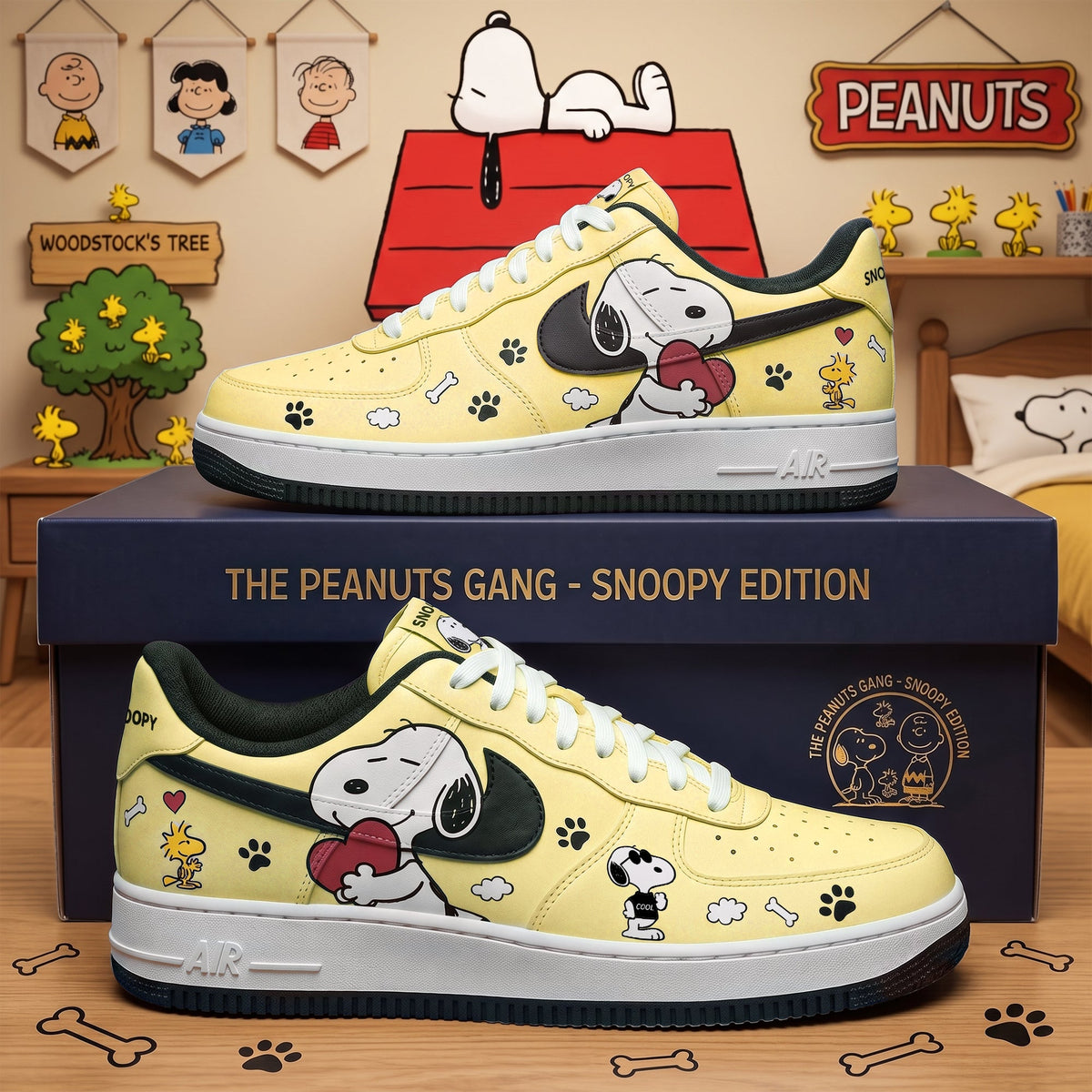 Classic Puppy Love Sneakers - Custom Character Low Top Streetwear Shoes