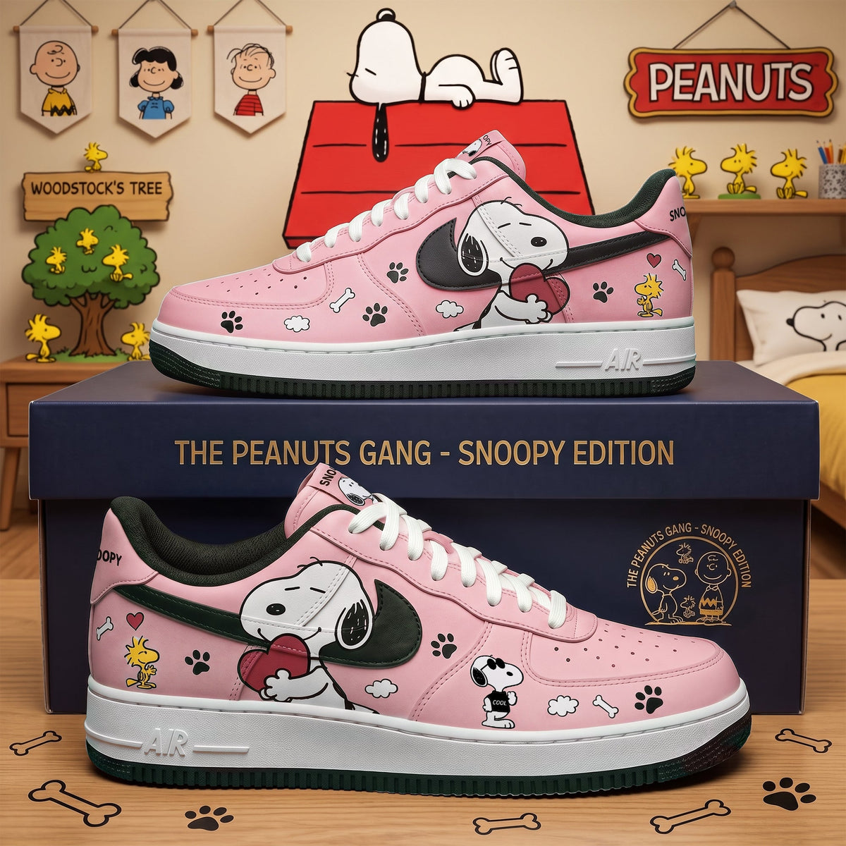 Classic Puppy Love Sneakers - Custom Character Low Top Streetwear Shoes