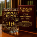 10th Anniversary 2016 - 2026, Strange Movie Whiskey Glass, Gift for Strange Movie's Fan