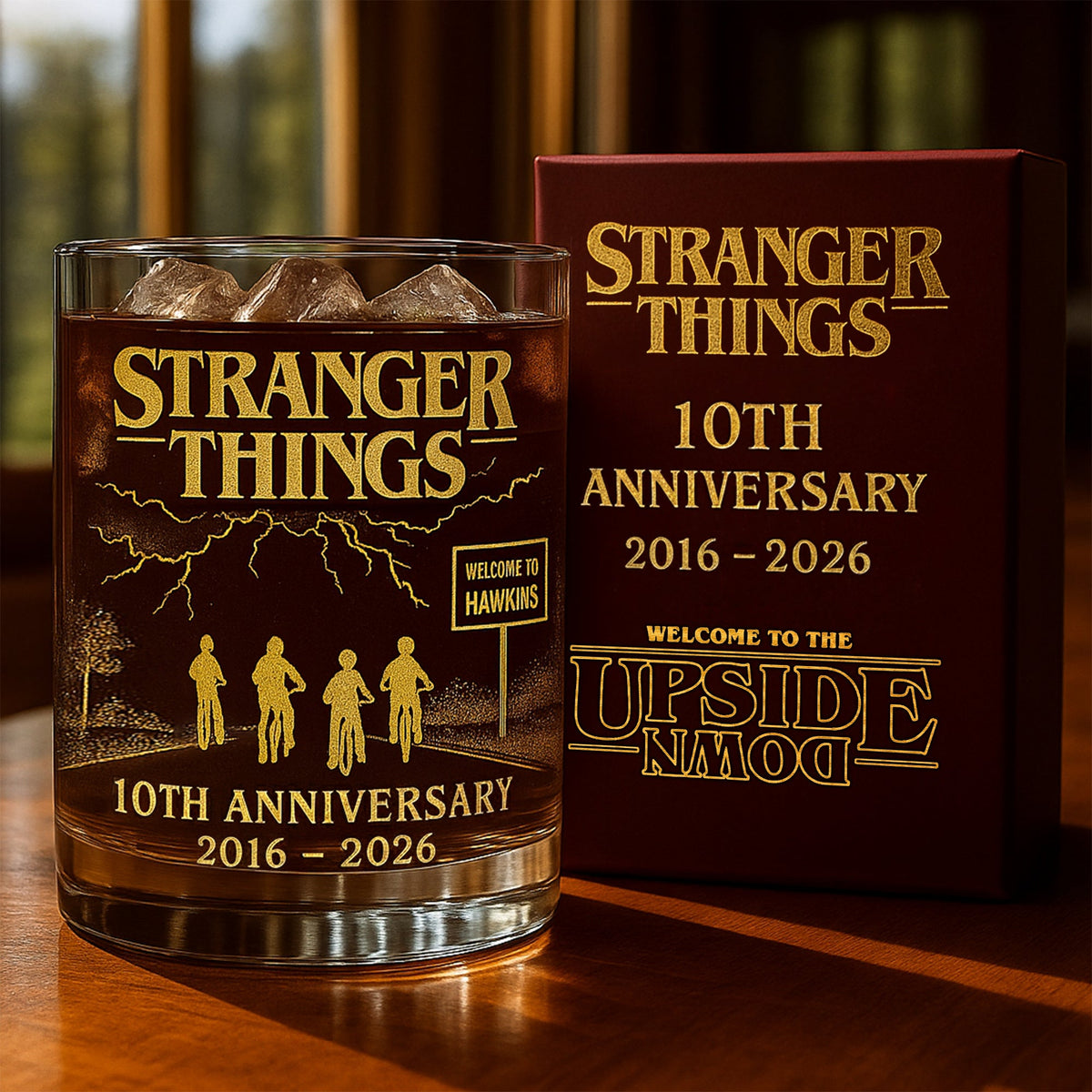 10th Anniversary 2016 - 2026, Strange Movie Whiskey Glass, Gift for Strange Movie's Fan