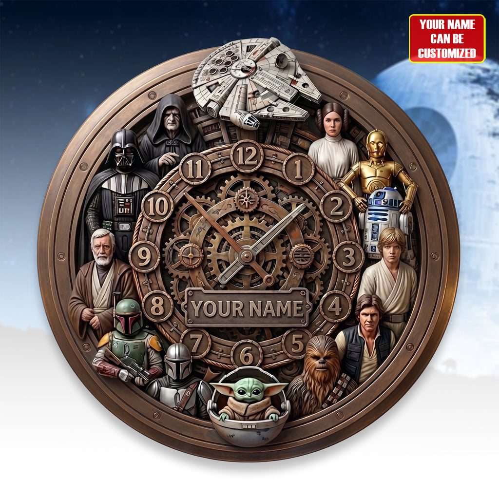 Galaxy Force - Personalized The Force 3D Visual Effect Acrylic Wall Clock