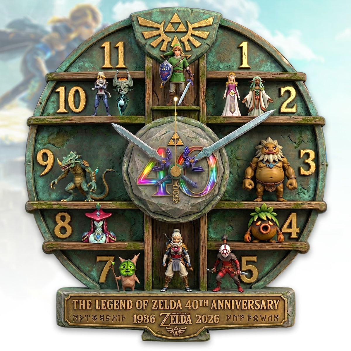Legend Triforce - Personalized The Hero's Legend 3D Visual Effect Acrylic Wall Clock