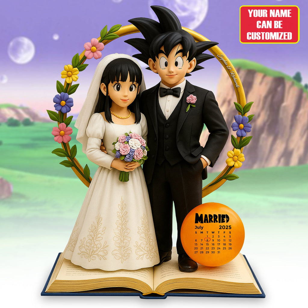 Happy Anniversary Seven Balls Couple - Personalized Anime Custom Shaped Acrylic Plaque