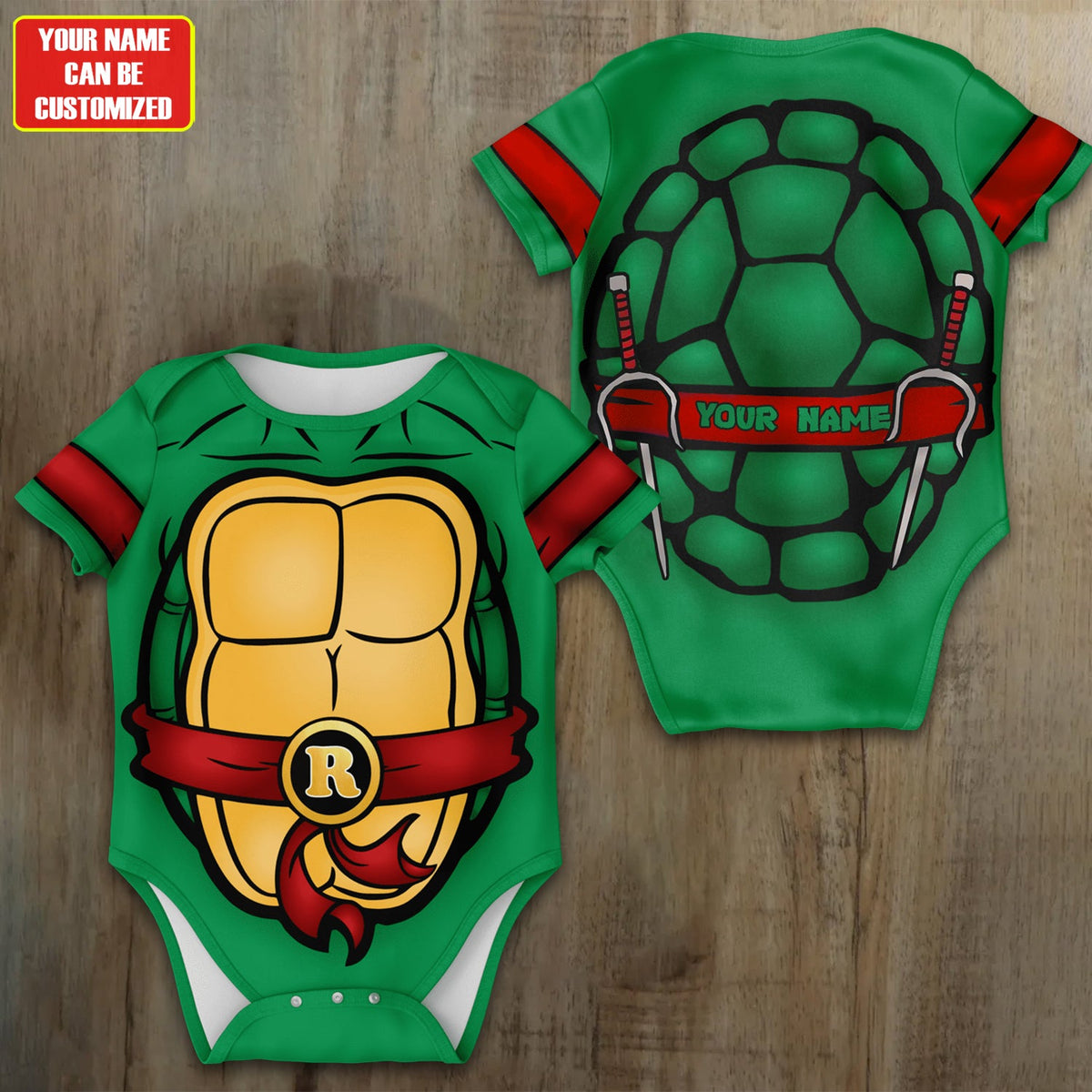 Customized TMNT Jersey , Baby Rib Bodysuit Sizes