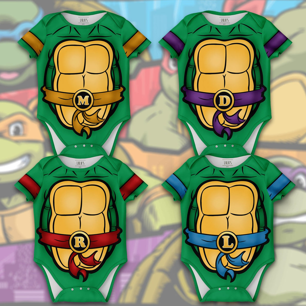 Customized TMNT Jersey , Baby Rib Bodysuit Sizes
