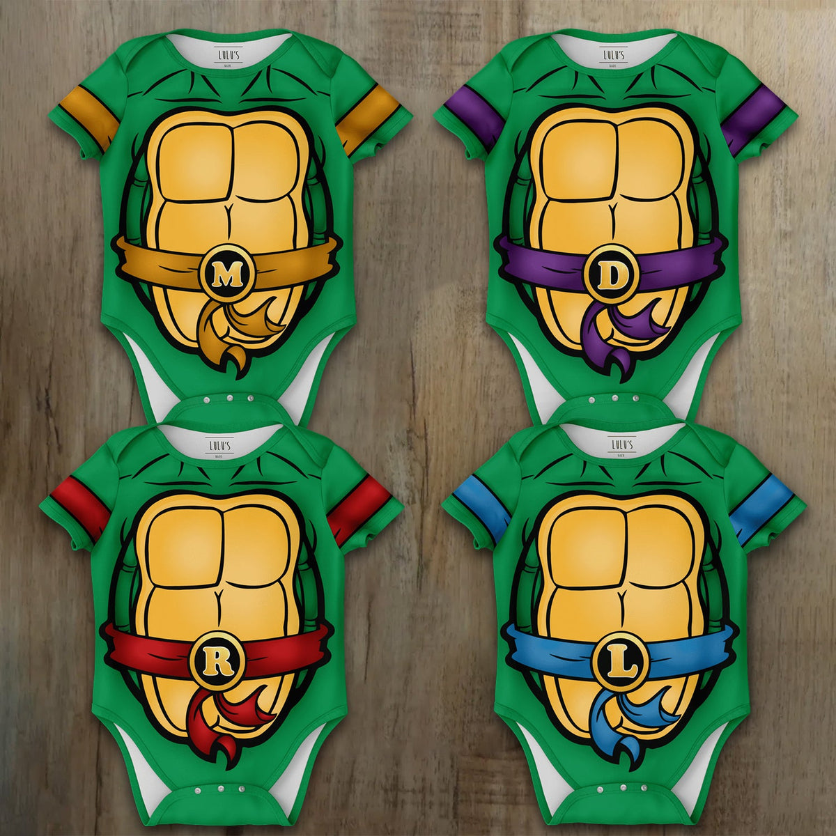 Customized TMNT Jersey , Baby Rib Bodysuit Sizes