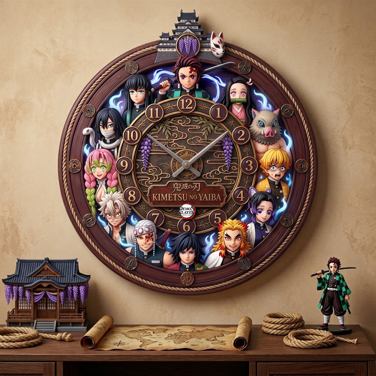 Darkness Hunter Acrylic Hanging Wall Clock - Personalized Gifts For Manga Lovers