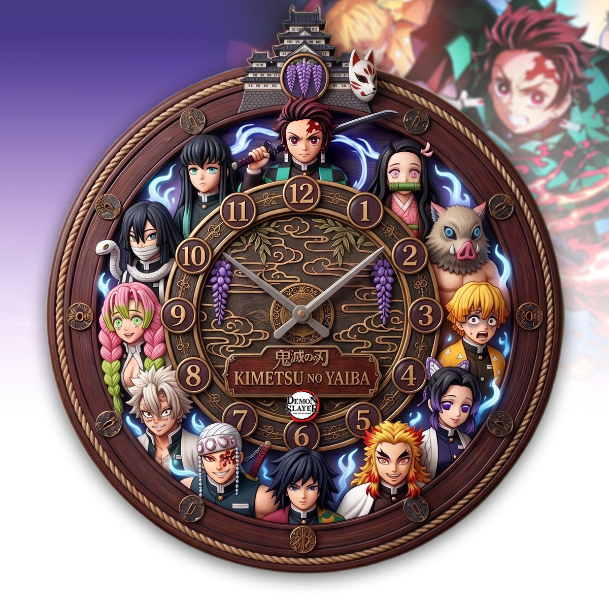 Darkness Hunter Acrylic Hanging Wall Clock - Personalized Gifts For Manga Lovers