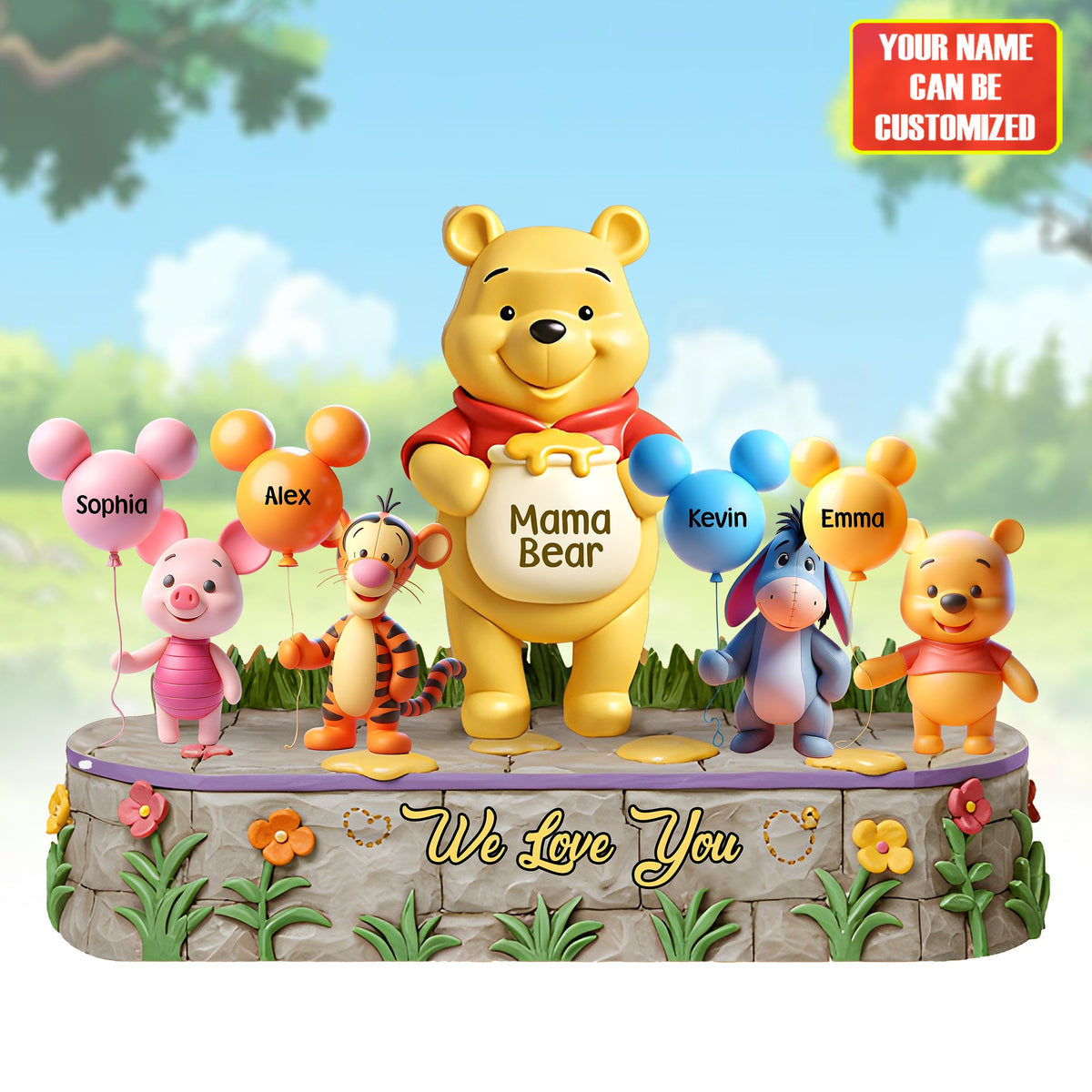 Mama Bear - Personalized Mouse Custom Shaped Acrylic Plaque