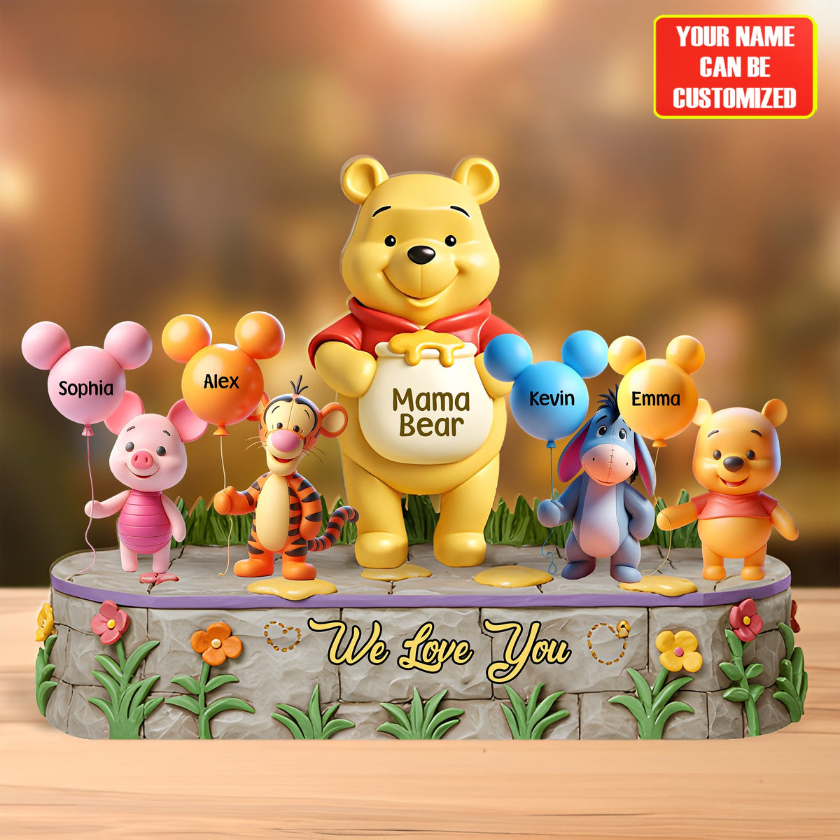 Mama Bear - Personalized Mouse Custom Shaped Acrylic Plaque