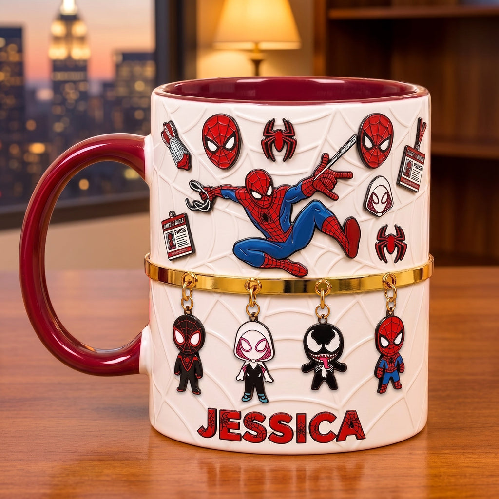 Personalized Spider Superhero Mug – Custom Hero Mug with Name